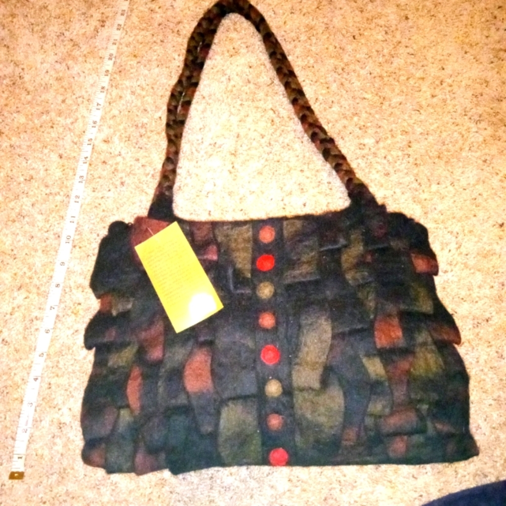 ***SOLD***Handmade wool satchel bag